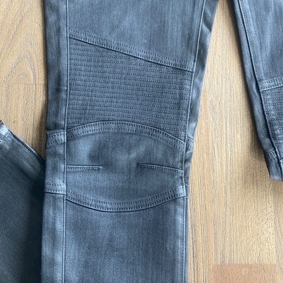 Fidelity Los Angeles Ozzy Jeans Womens Faux Leather in Zen Metallic Twill, NWOT - Picture 4 of 9